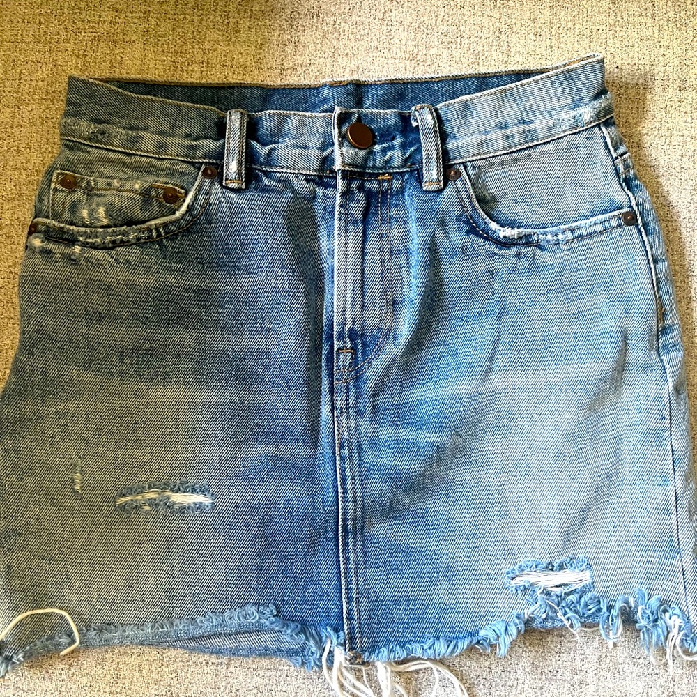 All saints denim mini skirt